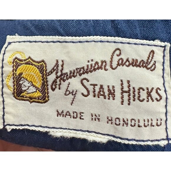 Vintage 1960s Blue Mermaid Maxi Dress, Hawaiian Casuals by Stan Hicks Size XS - Picture 4 of 5